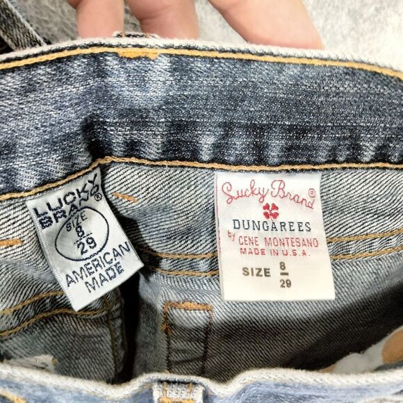 Lucky Brand Dungarees Jeans Wmns 8 / 29 x 31 Blue Medium Wash Faded Distressed - Picture 10 of 12